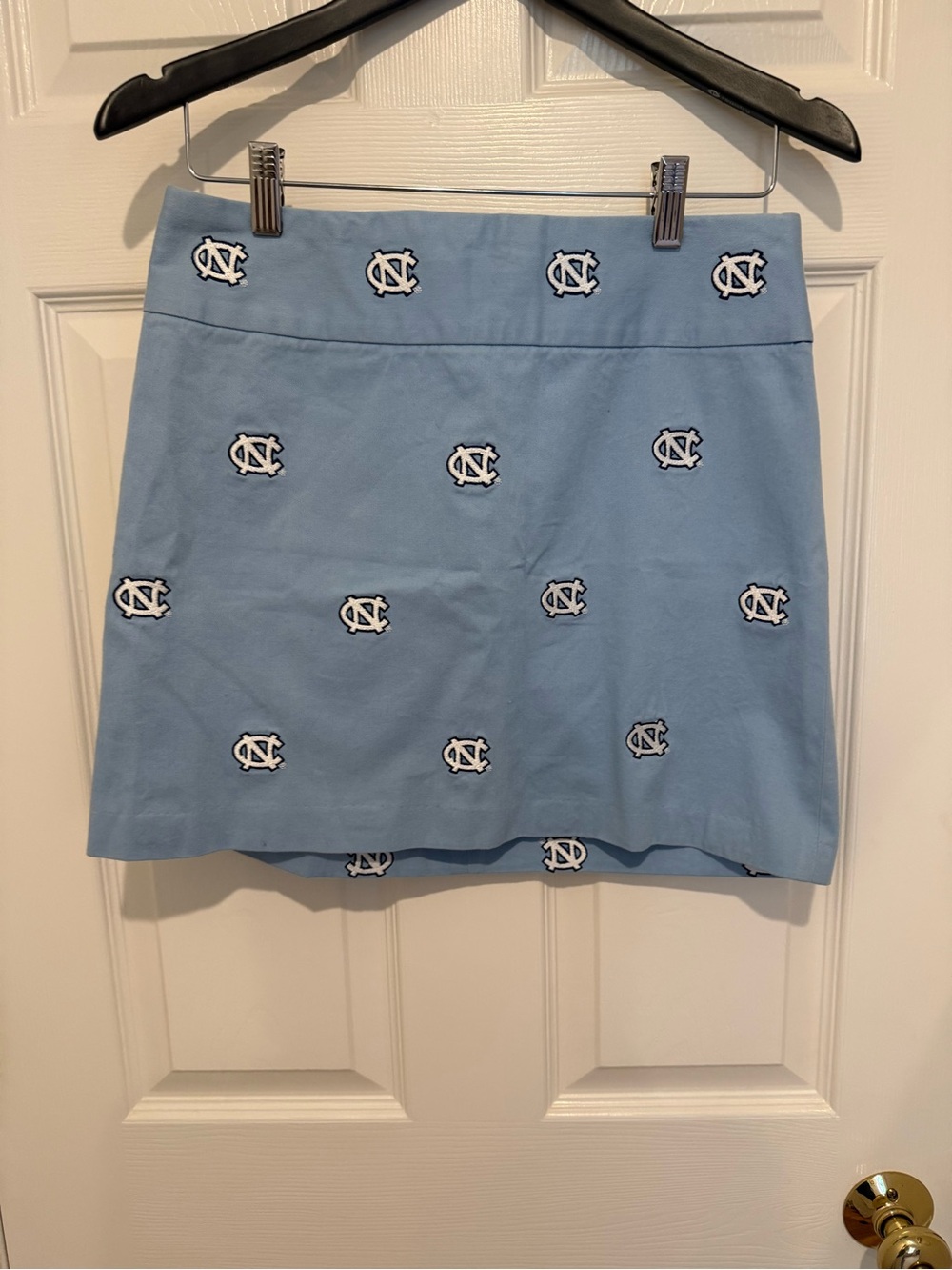 Penningtons Light Blue Mini Skirt with White UNC embroidered logos